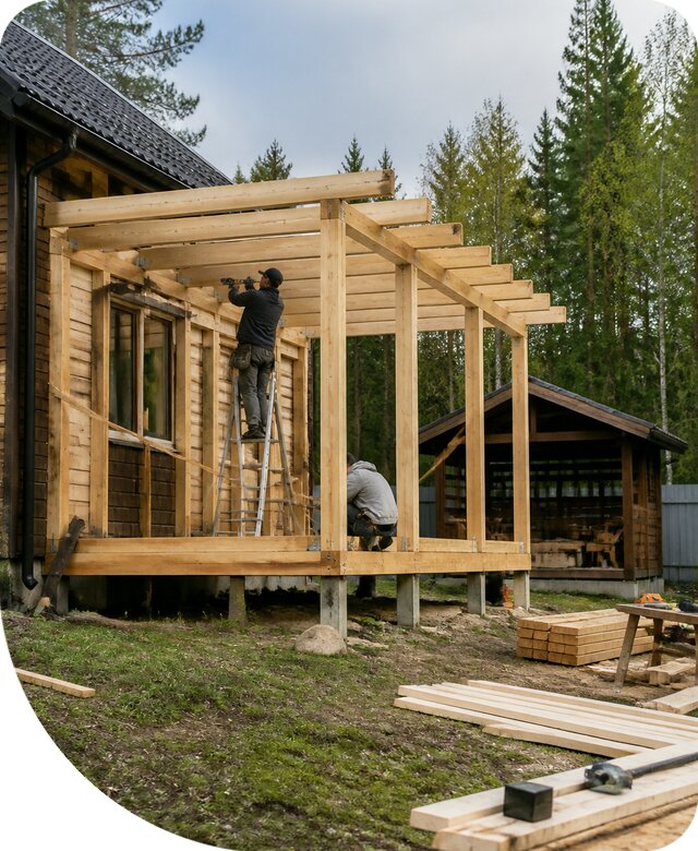 Строительство пристроек и построек на участке в Коломне